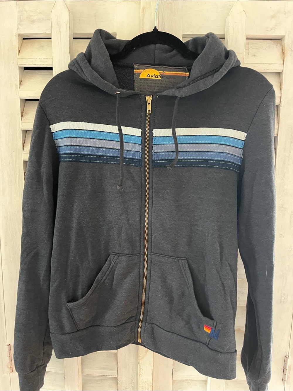 Aviator Navy w/ blue stripes hoodie